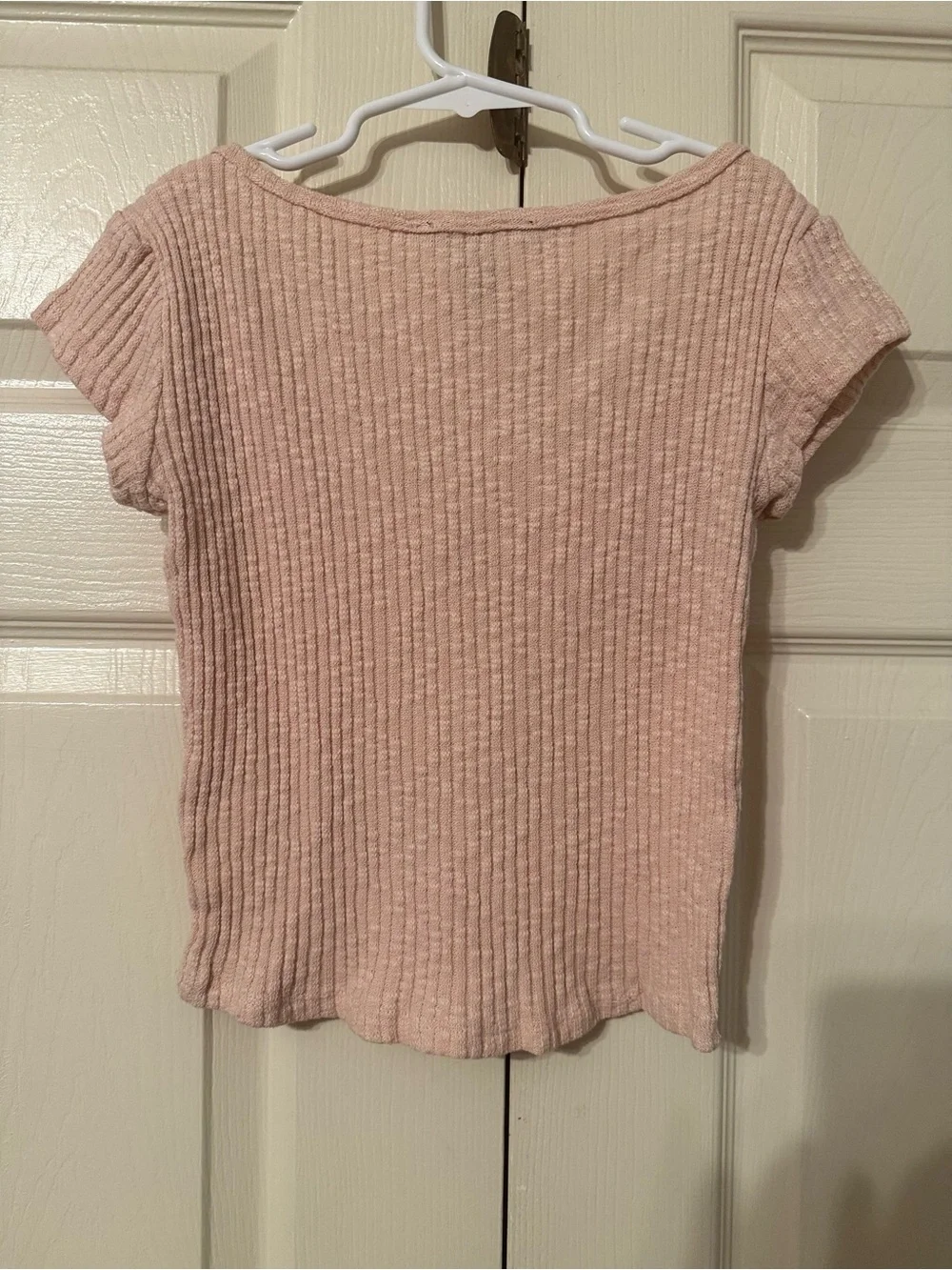 Forever 21 Blush Ribbed Scoop Crop Top